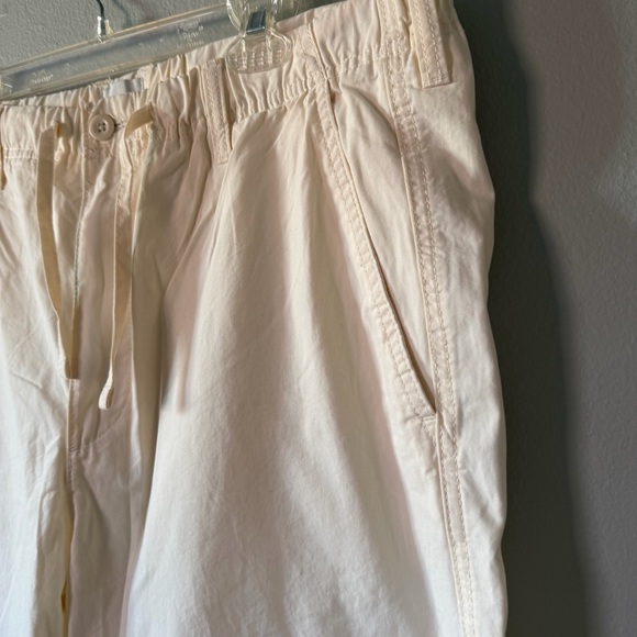 H&M Cream Off White Cotton Relaxed Fit Lightweight Pants Size L - Picture 2 of 7